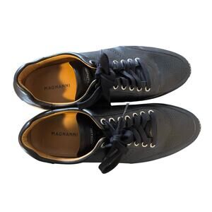 Magnanni Men's Pueblo Black Leather Sneakers 14804 Men's Size 10.5 US
